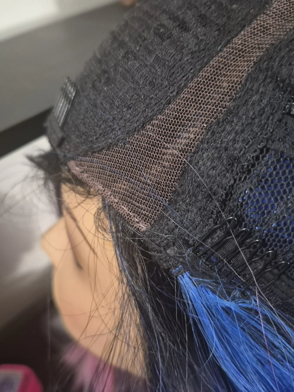 Sensational Ombre Blue to Pink Bob Wig - Women Hair
